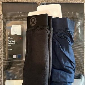 2 pairs Lulu Lemon underwear  . Brand New. Always in Motion Boxer- short  .